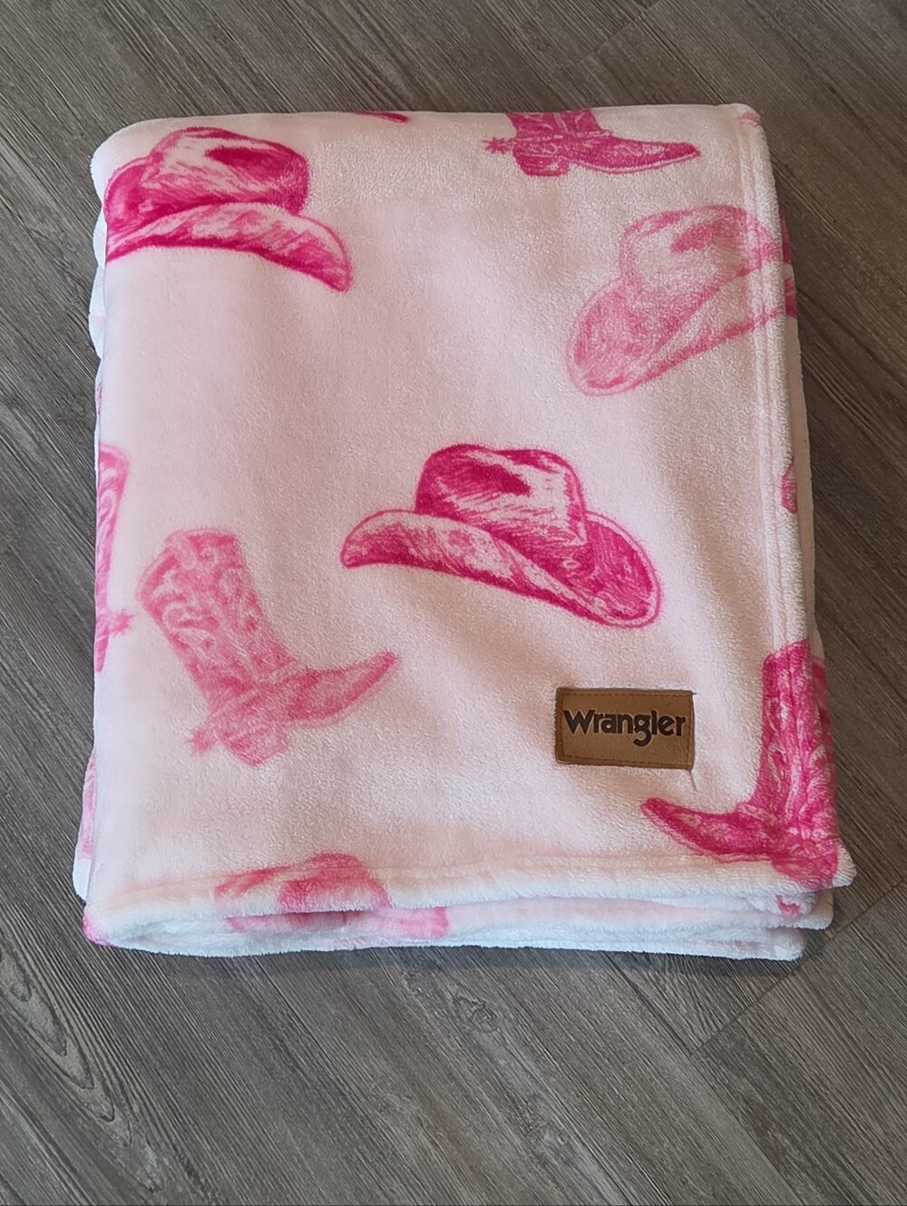 Wrangler Pink Boots And Hats Western Print Plush Cowgirl Blanket